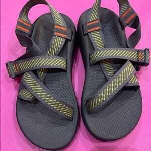 Chaco Black Sandals with Multicolor Straps